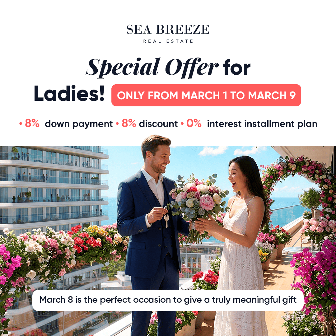 Sea Breeze к 8 Марта: первоначальный взнос от 8% при покупке апартаментов
